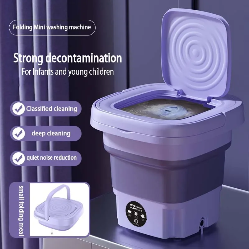 Mini Lavadora Portátil Plegable con Centrifugado
